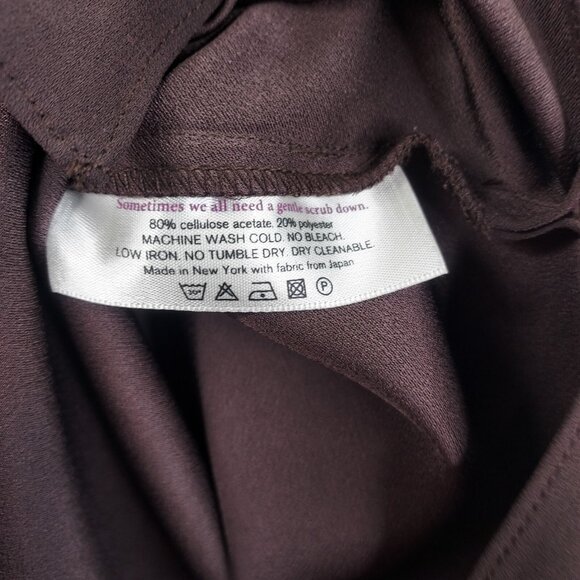 M.M. LaFleur Bourgeois Blouse Small Molasses Brown Asymmetrical Hem Keyhole Back - Picture 11 of 14